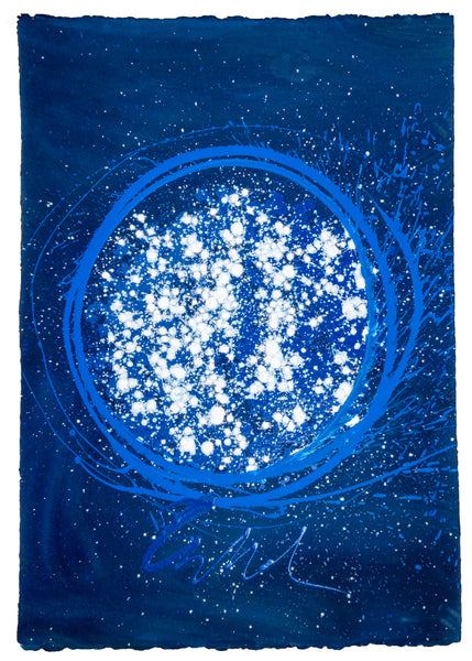 Dale Chihuly Midnight Blue Float 42x29 Signed Original Painting
