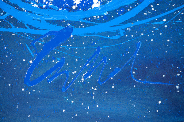 Dale Chihuly Midnight Blue Float 42x29 Signed Original Painting
