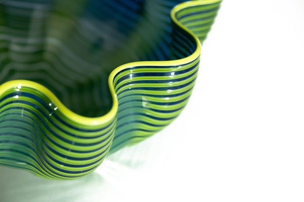 Dale Chihuly Neptune Blue Seaform Sold Out 2011 Portland Press Signed Hand Blown Glass