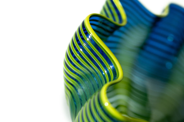 Dale Chihuly Neptune Blue Seaform Sold Out 2011 Portland Press Signed Hand Blown Glass