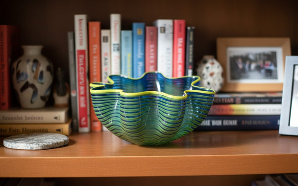 Dale Chihuly Neptune Blue Seaform Sold Out 2011 Portland Press Signed Hand Blown Glass