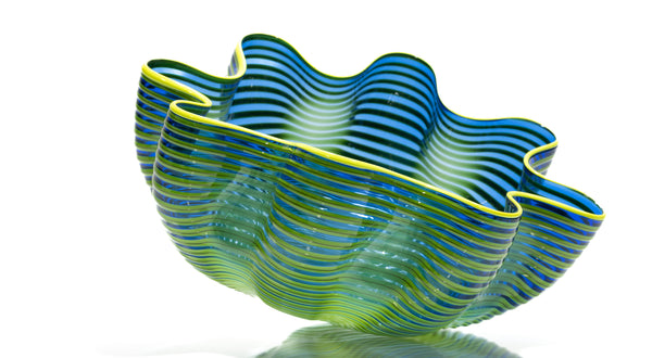 Dale Chihuly Neptune Blue Seaform Sold Out 2011 Portland Press Signed Hand Blown Glass
