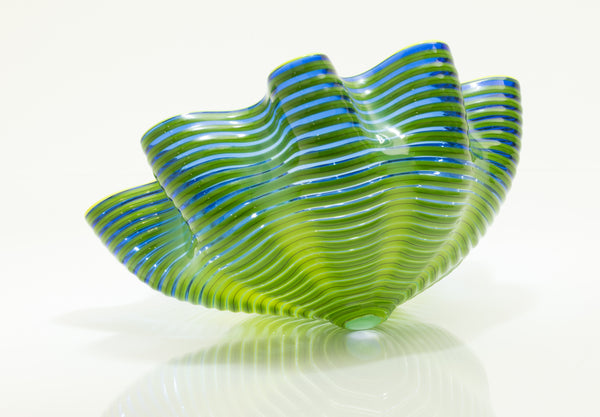 Dale Chihuly Neptune Blue Seaform Sold Out 2011 Portland Press Signed Handblown Glass
