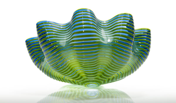 Dale Chihuly Neptune Blue Seaform Sold Out 2011 Portland Press Signed Hand Blown Glass