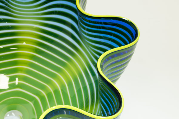 Dale Chihuly Neptune Blue Seaform Sold Out 2011 Portland Press Signed Handblown Glass