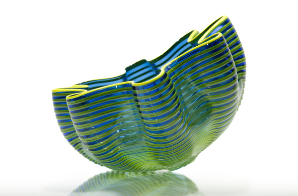 Dale Chihuly Neptune Blue Seaform Sold Out 2011 Portland Press Signed Hand Blown Glass