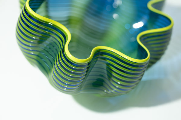 Dale Chihuly Neptune Blue Seaform Sold Out 2011 Portland Press Signed Hand Blown Glass