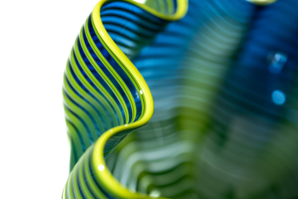 Dale Chihuly Neptune Blue Seaform Sold Out 2011 Portland Press Signed Hand Blown Glass