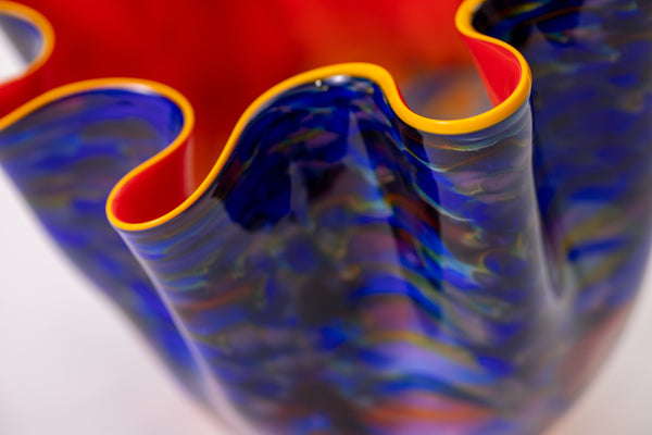 Dale Chihuly Blue and Red Pacific Sunrise Macchia Signed PP 2006 Hand Blown Glass