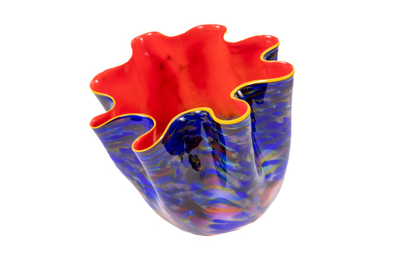 Dale Chihuly Blue and Red Pacific Sunrise Macchia Signed PP 2006 Hand Blown Glass