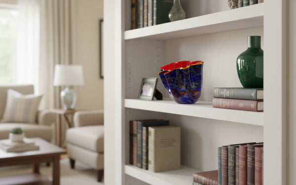 Dale Chihuly, Blue and Red Pacific Sunrise Macchia, Signed PP 2006 Hand Blown Glass