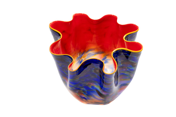 Dale Chihuly Blue and Red Pacific Sunrise Macchia Signed PP 2006 Hand Blown Glass
