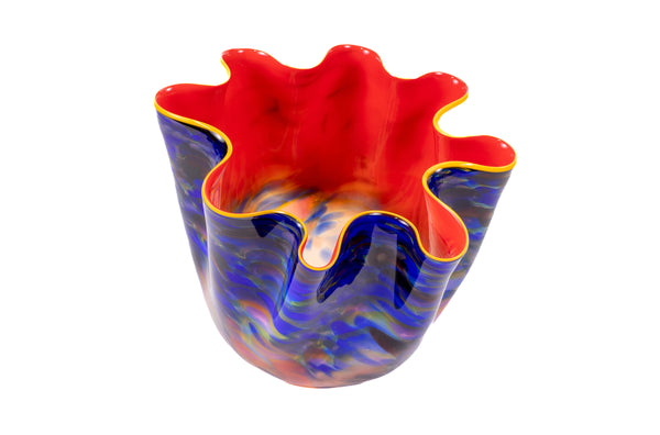 Dale Chihuly Blue and Red Pacific Sunrise Macchia Signed PP 2006 Hand Blown Glass
