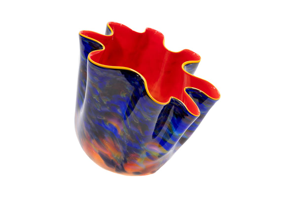 Dale Chihuly Blue and Red Pacific Sunrise Macchia Signed PP 2006 Hand Blown Glass