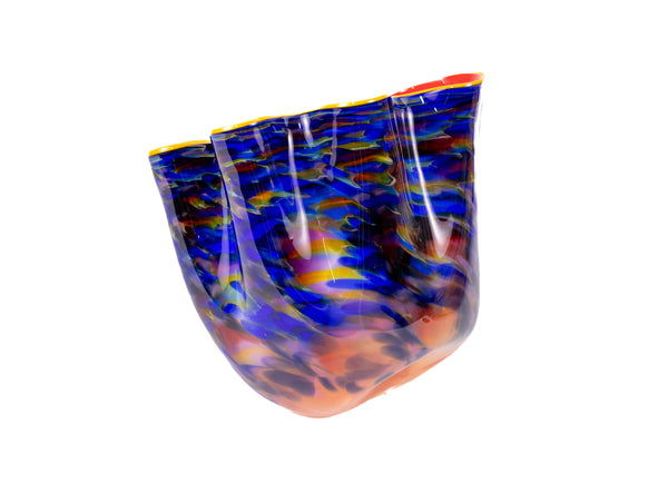 Dale Chihuly Blue and Red Pacific Sunrise Macchia Signed PP 2006 Hand Blown Glass
