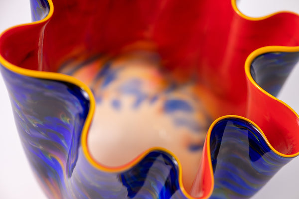 Dale Chihuly Blue and Red Pacific Sunrise Macchia Signed PP 2006 Hand Blown Glass