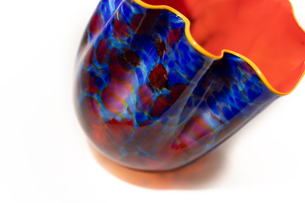Dale Chihuly Blue and Red Pacific Sunrise Macchia Signed PP 2006 Hand Blown Glass