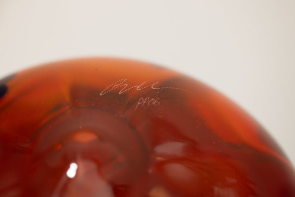 Dale Chihuly Blue and Red Pacific Sunrise Macchia Signed PP 2006 Hand Blown Glass