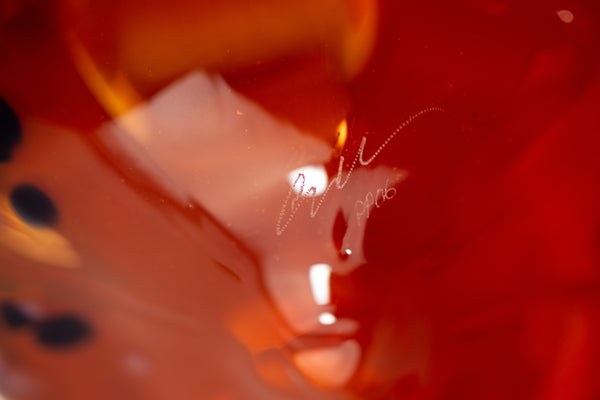 Dale Chihuly Blue and Red Pacific Sunrise Macchia Signed PP 2006 Hand Blown Glass