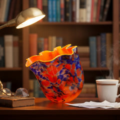 Dale Chihuly, Blue and Red Pacific Sunrise Macchia, Signed PP 2006 Hand Blown Glass