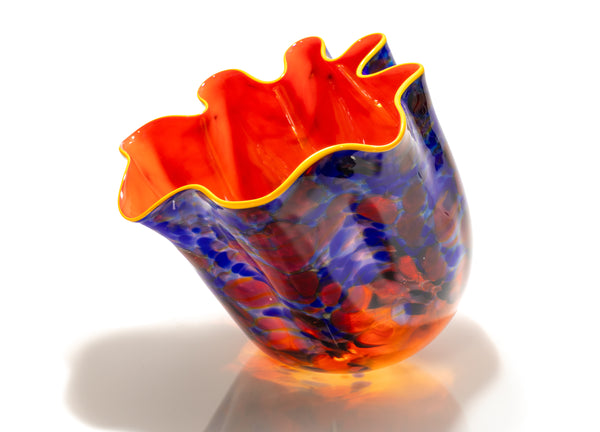 Dale Chihuly, Blue and Red Pacific Sunrise Macchia, Signed PP 2006 Hand Blown Glass