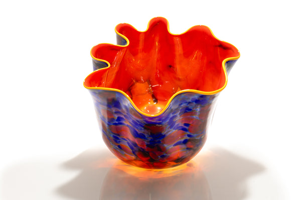 Dale Chihuly Blue and Red Pacific Sunrise Macchia Signed PP 2006 Hand Blown Glass