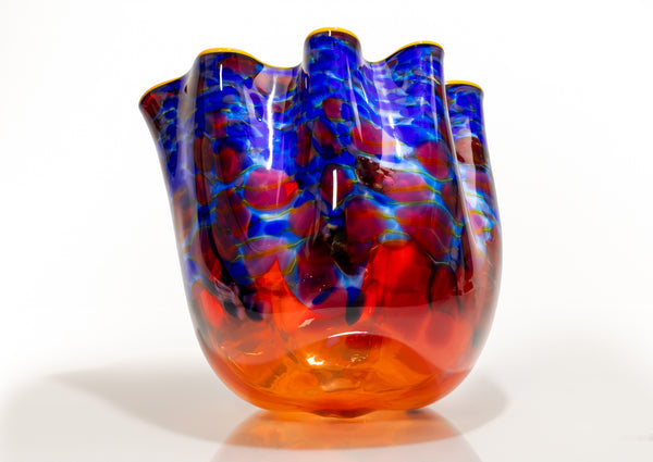 Dale Chihuly Blue and Red Pacific Sunrise Macchia Signed PP 2006 Hand Blown Glass