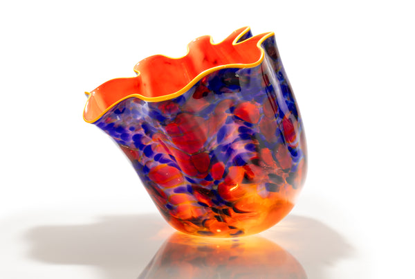 Dale Chihuly Blue and Red Pacific Sunrise Macchia Signed PP 2006 Hand Blown Glass