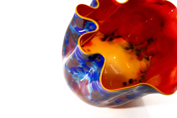 Dale Chihuly Blue and Red Pacific Sunrise Macchia Signed PP 2006 Hand Blown Glass