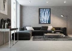 Dale Chihuly, Aegean Blue Reeds, Original Signed Acrylic on Paper Painting 42x30 Inches