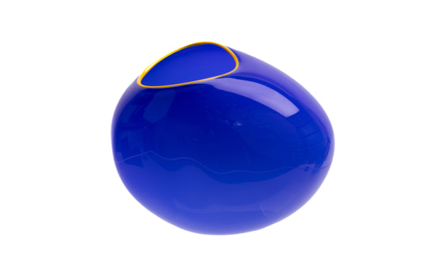 Dale Chihuly Paris Blue Basket 3 Piece Set Signed Portland Press Hand Blown Glass