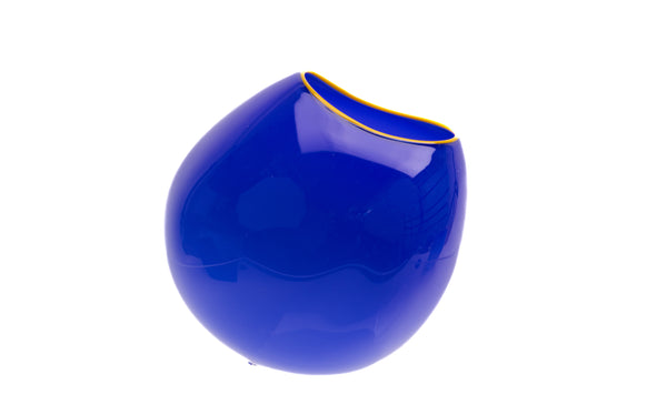Dale Chihuly Paris Blue Basket 3 Piece Set Signed Portland Press Hand Blown Glass