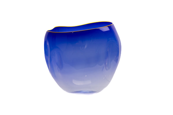Dale Chihuly Paris Blue Basket 3 Piece Set Signed Portland Press Hand Blown Glass