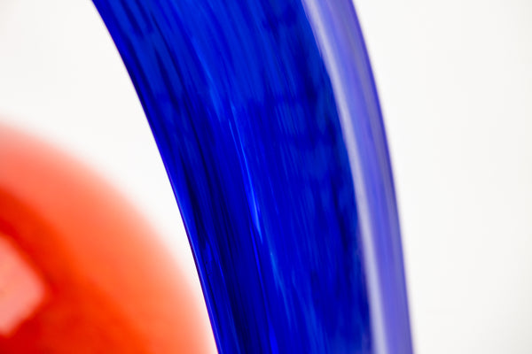 Dale Chihuly Red-Orange and Violet Ikebana 2001 Signed Large 36x32 Handblown Glass