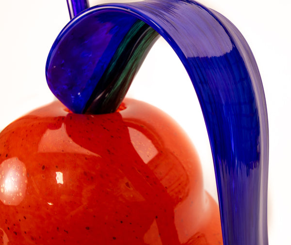 Dale Chihuly Red-Orange and Violet Ikebana 2001 Signed Large 36x32 Handblown Glass