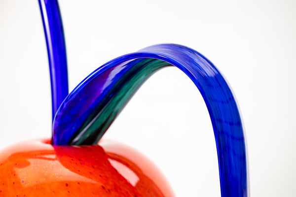 Dale Chihuly Red-Orange and Violet Ikebana 2001 Signed Large 36x32 Handblown Glass