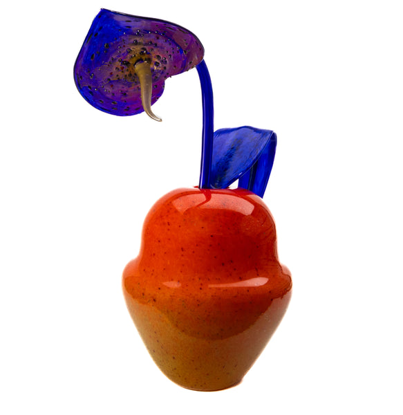 Dale Chihuly Red-Orange and Violet Ikebana 2001 Signed Large 36x32 Handblown Glass
