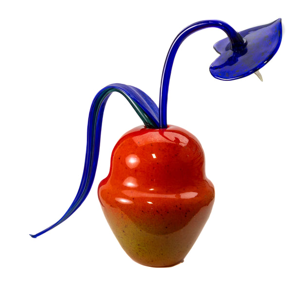 Dale Chihuly Red-Orange and Violet Ikebana 2001 Signed Large 36x32 Handblown Glass