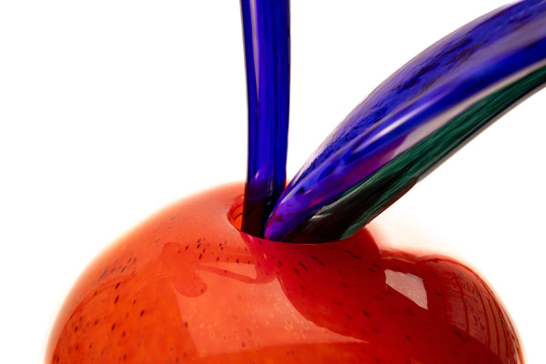 Dale Chihuly Red-Orange and Violet Ikebana 2001 Signed Large 36x32 Handblown Glass