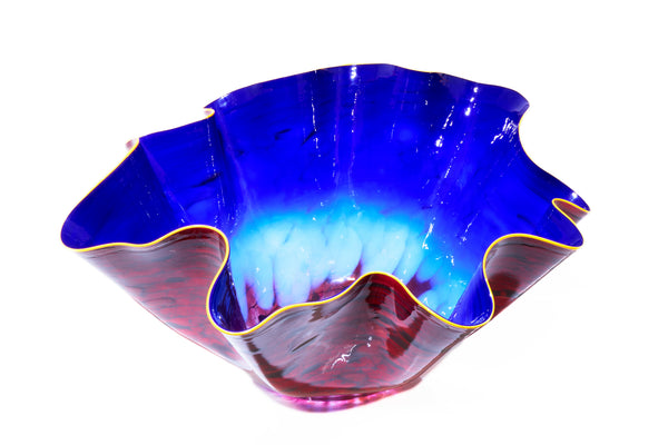 Dale Chihuly, Large 29 Inch Sapphire Macchia Signed 2015 Handblown Glass