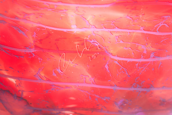 Dale Chihuly, Large 29 Inch Sapphire Macchia Signed 2015 Handblown Glass