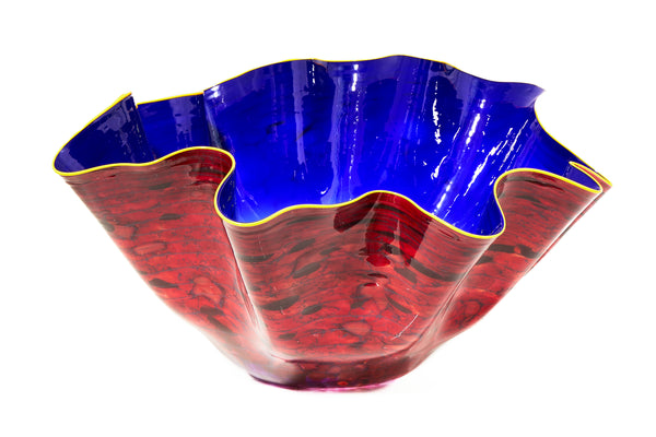 Dale Chihuly, Large 29 Inch Sapphire Macchia Signed 2015 Handblown Glass