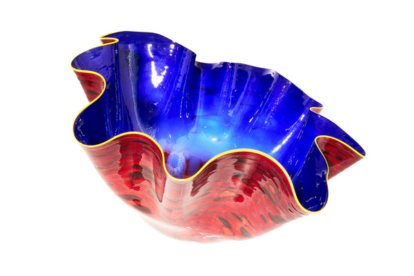 Dale Chihuly, Large 29 Inch Sapphire Macchia Signed 2015 Handblown Glass