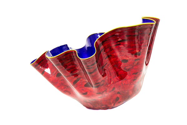 Dale Chihuly, Large 29 Inch Sapphire Macchia Signed 2015 Handblown Glass
