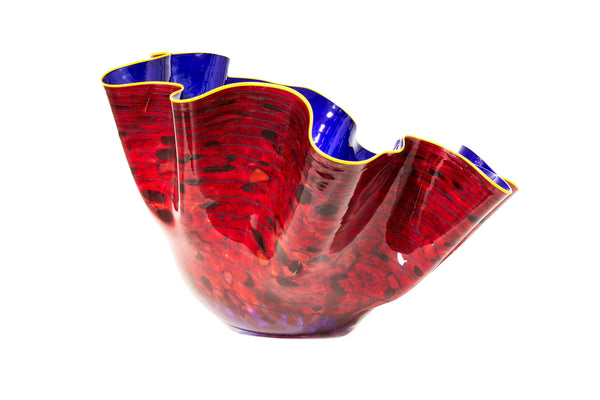 Dale Chihuly, Large 29 Inch Sapphire Macchia Signed 2015 Handblown Glass
