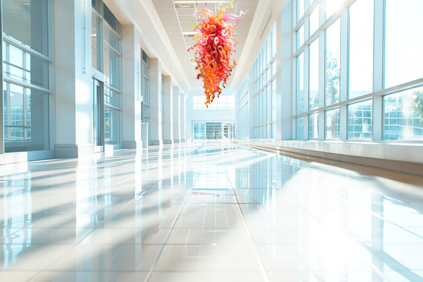 Dale Chihuly Pink and Orange Sunset Chandelier