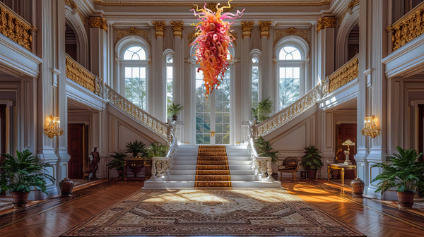 Dale Chihuly Pink and Orange Sunset Chandelier