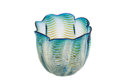 Dale Chihuly's Teal Blue Seaform Persian Basket (1997), a stunning hand-blown glass sculpture