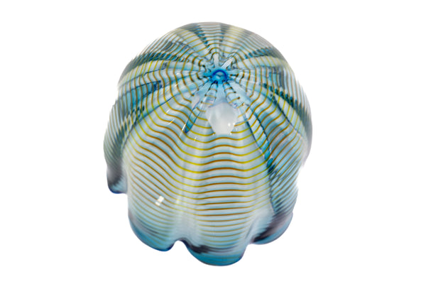 Dale Chihuly Teal Blue Seaform Persian Basket Signed Hand Blown Glass Sculpture