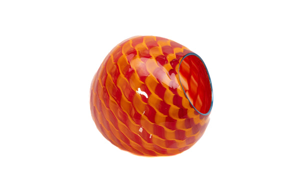 Dale Chihuly SIgned Tiger Lily Seaform Pair Orange Hand-Blown Glass